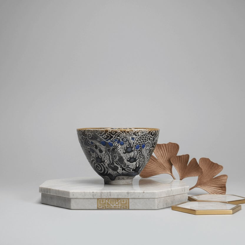 Porcelain Carving Nine Pearl Dragon King