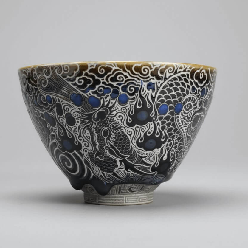 Porcelain Carving Nine Pearl Dragon King