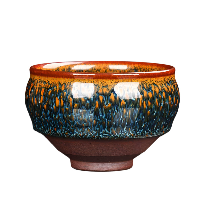 Blue Peacock Jianzhan Tenmoku Tea Cup