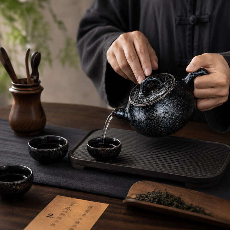 Oil Spot Ruyi Tenmoku Teapot
