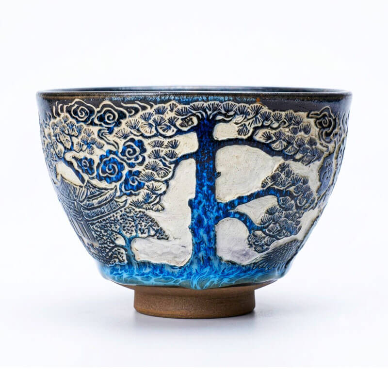 Hand Carved Tenmoku Decorative Bowl