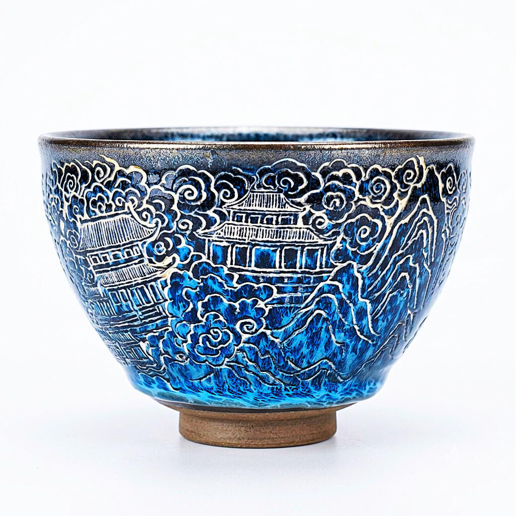 Hand Carved Tenmoku Decorative Bowl