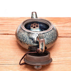 Silver Hair Tenmoku Jian Zhan Teapot