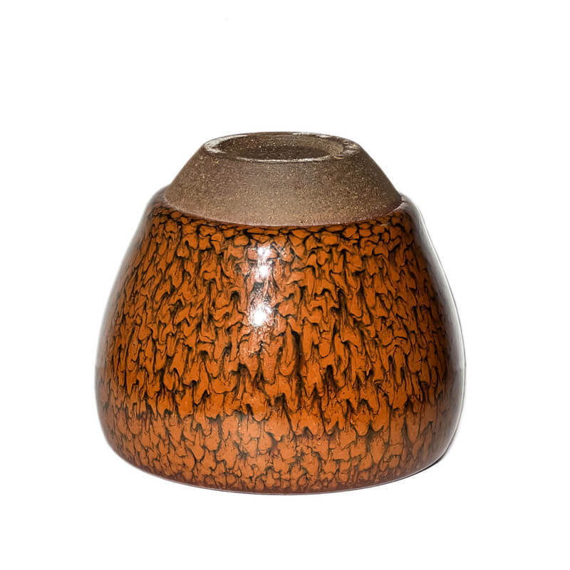 Partridge Jianzhan Tenmoku Oval Tea Cup Red