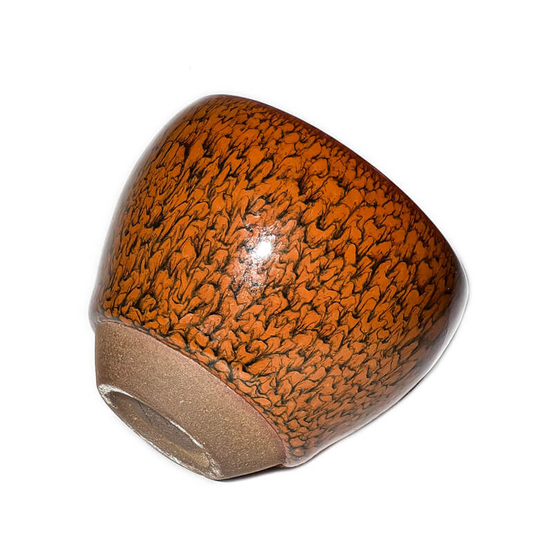 Partridge Jianzhan Tenmoku Oval Tea Cup Red