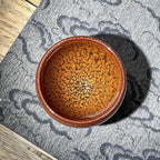 Partridge Jianzhan Tenmoku Oval Tea Cup Red