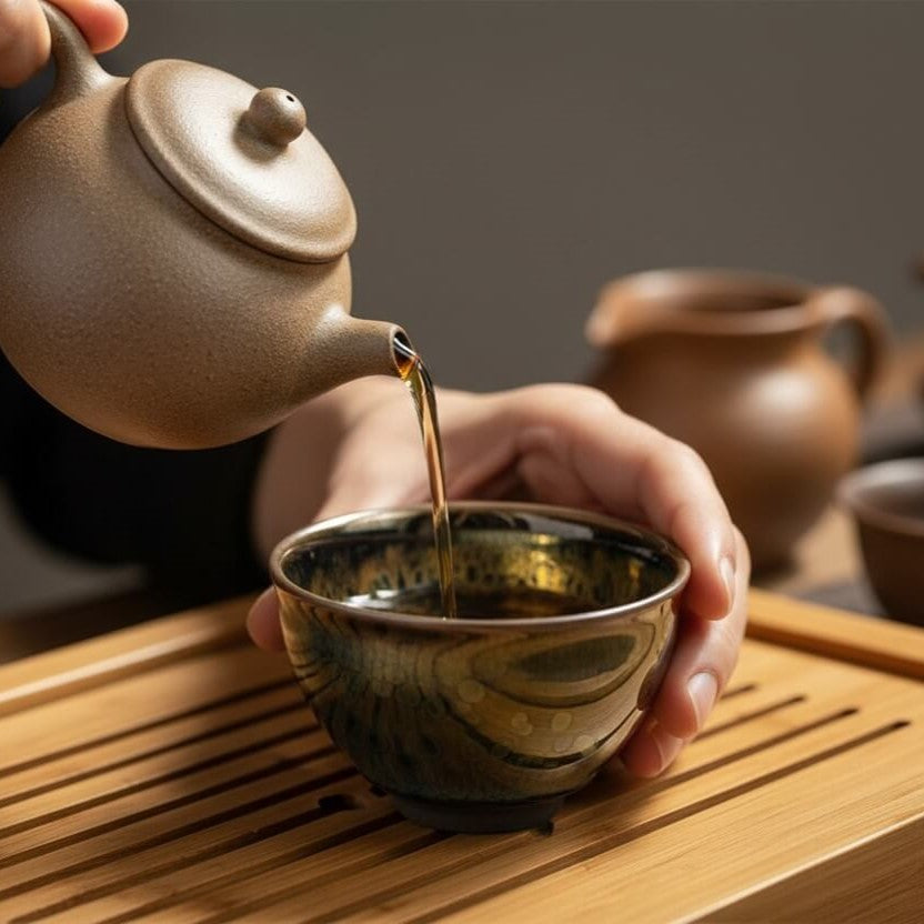Golden Yohen Tenmoku Tea Cup