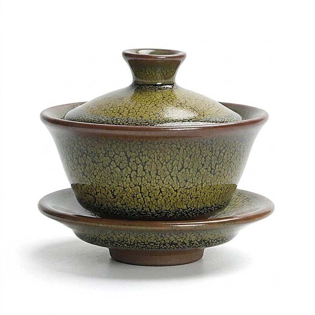 Matcha Green Gaiwan Tenmoku Tea Set