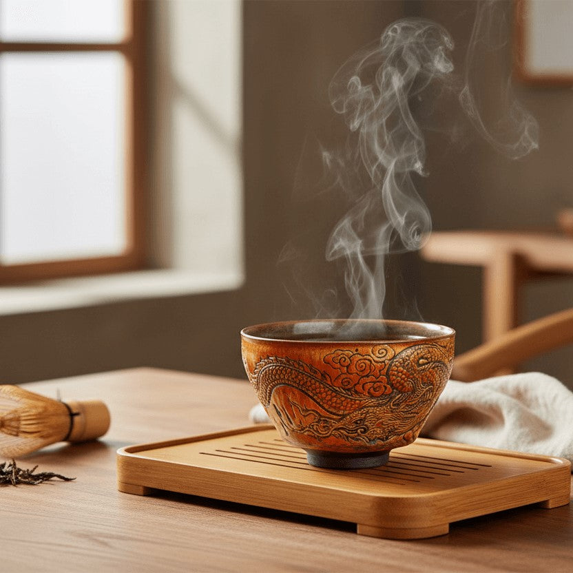 Hand-carved Porcelain Bowl Dragon