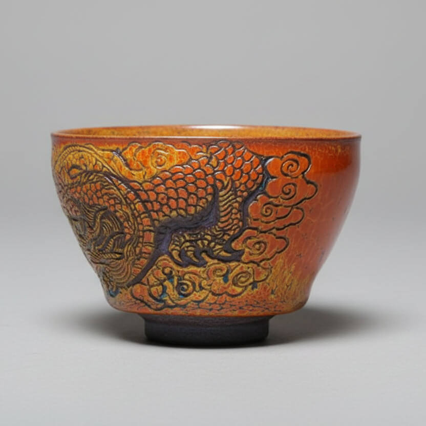 Hand-carved Porcelain Bowl - Dragon