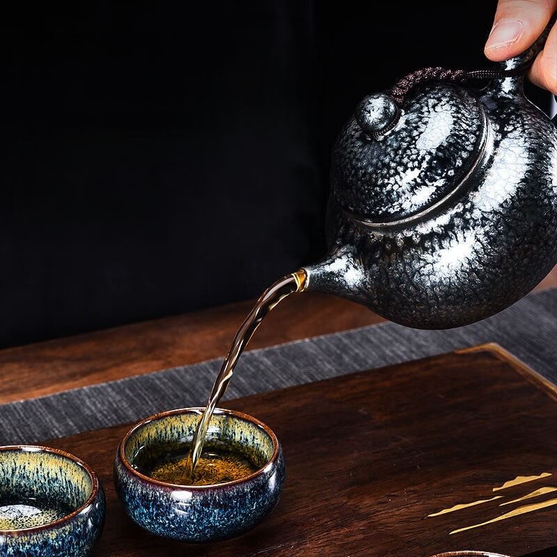 Oil Spot Fanggu Tenmoku Teapot
