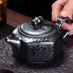 Tenmoku Jian zhan Oil Spot Hexagonal Teapot