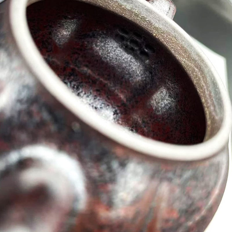 Ceramic Lantern Jian Zhan Tenmoku Glaze Teapot
