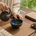 Moonlit Blossom Jian Ware Tenmoku Tea Cup