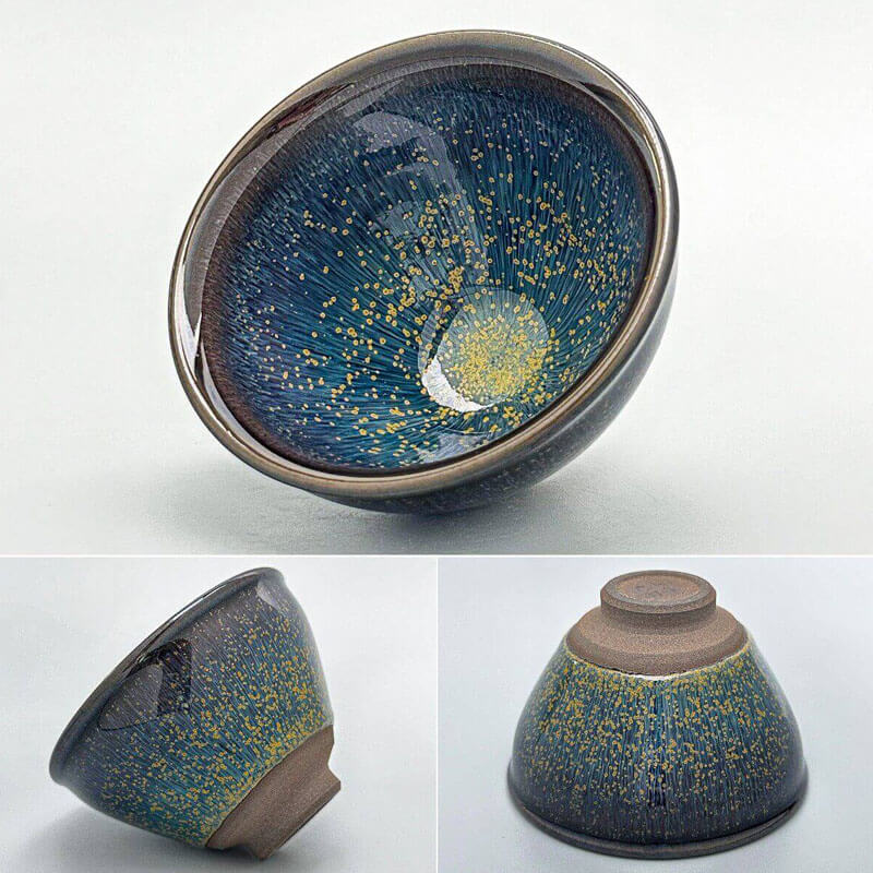 Moonlit Blossom Jian Ware Tenmoku Tea Cup