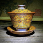 Tenmoku Partridge Gaiwan Tea Set With Saucer – Handmade Jian Zhan