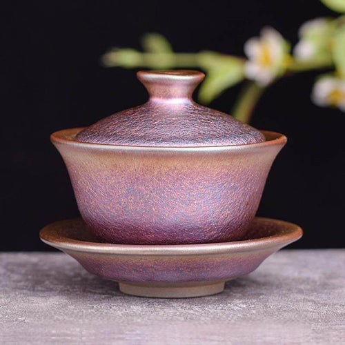 Colourful Jian Zhan Tenmoku Pink Tea Gaiwan