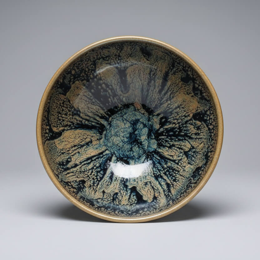 Hand-carved Porcelain Tea Cup - Auspicious Deer in Flight