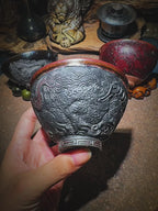 Carved Porcelain Tea Bowl - Dragon