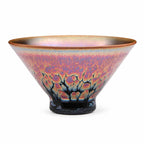 Purple Golden Tenmoku Black Glaze Jian Zhan Oil Spot Bowl