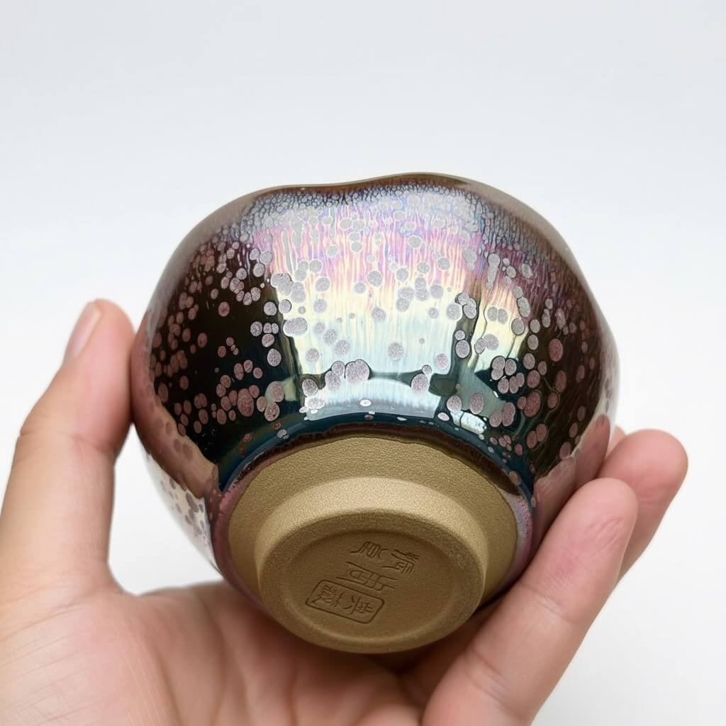 Sunflower Jian Zhan Yohen Tenmoku Tea Cup - Handmade Jianzhan Chawan