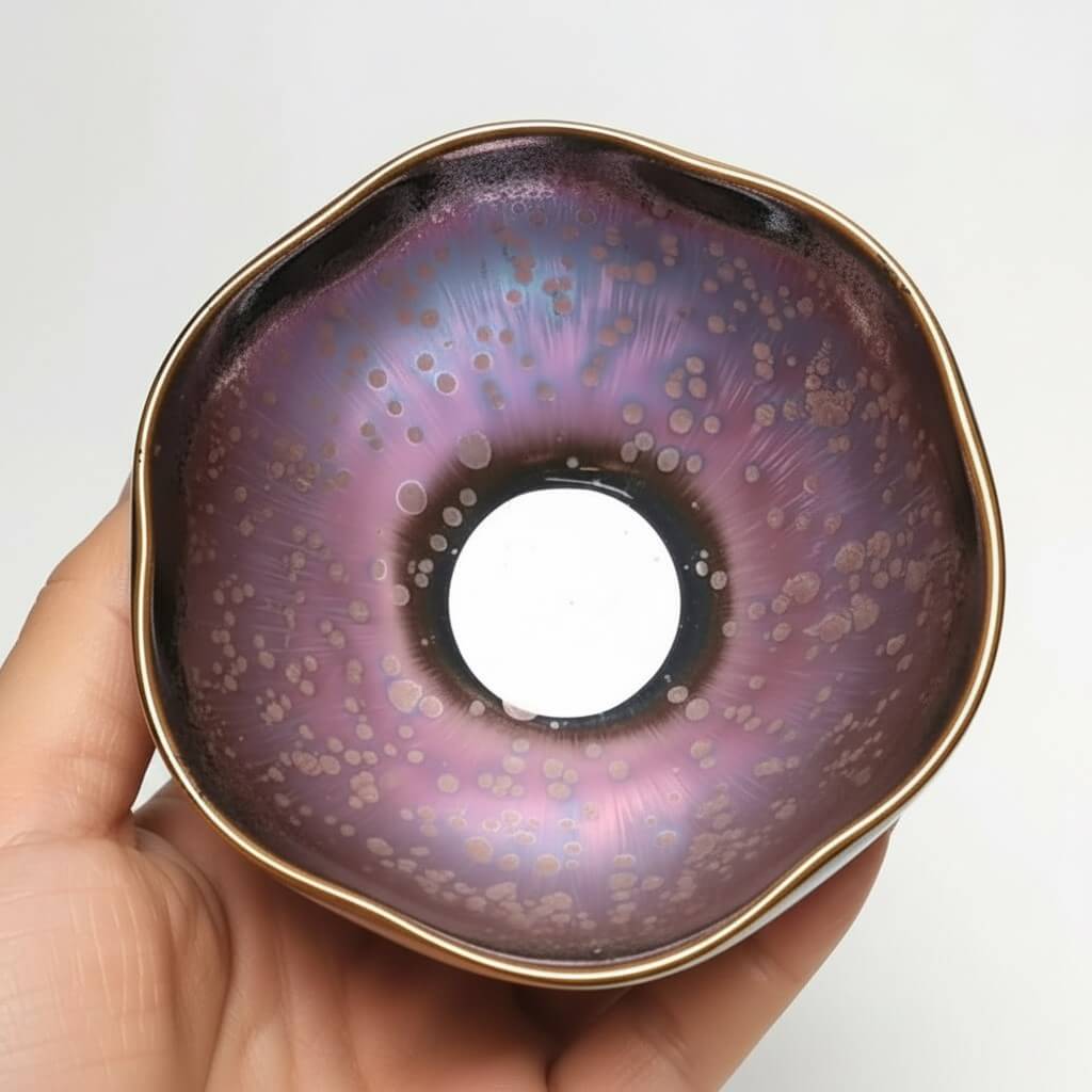 Sunflower Jian Zhan Yohen Tenmoku Tea Cup - Handmade Jianzhan Chawan
