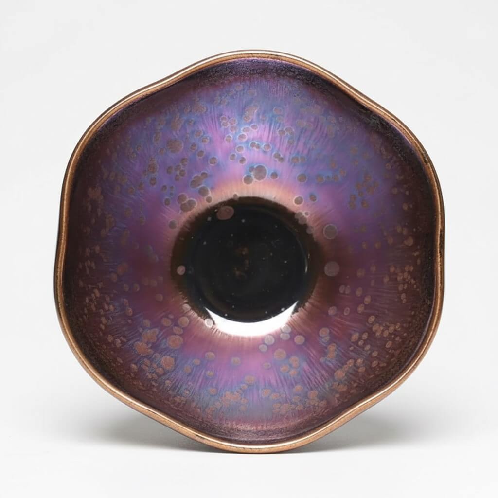Sunflower Jian Zhan Yohen Tenmoku Tea Cup - Handmade Jianzhan Chawan