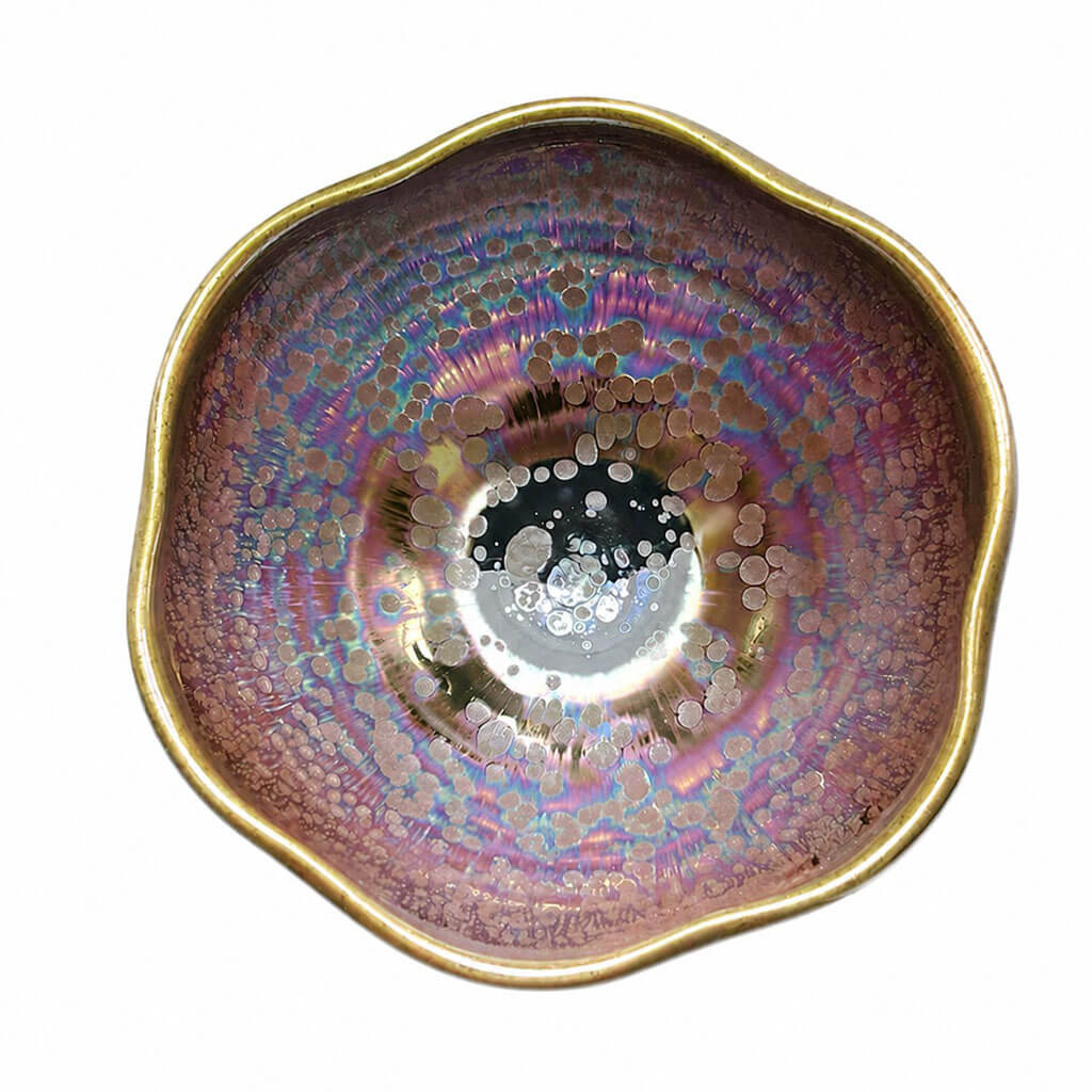 Sunflower Jian Zhan Yohen Tenmoku Tea Cup - Handmade Jianzhan Chawan