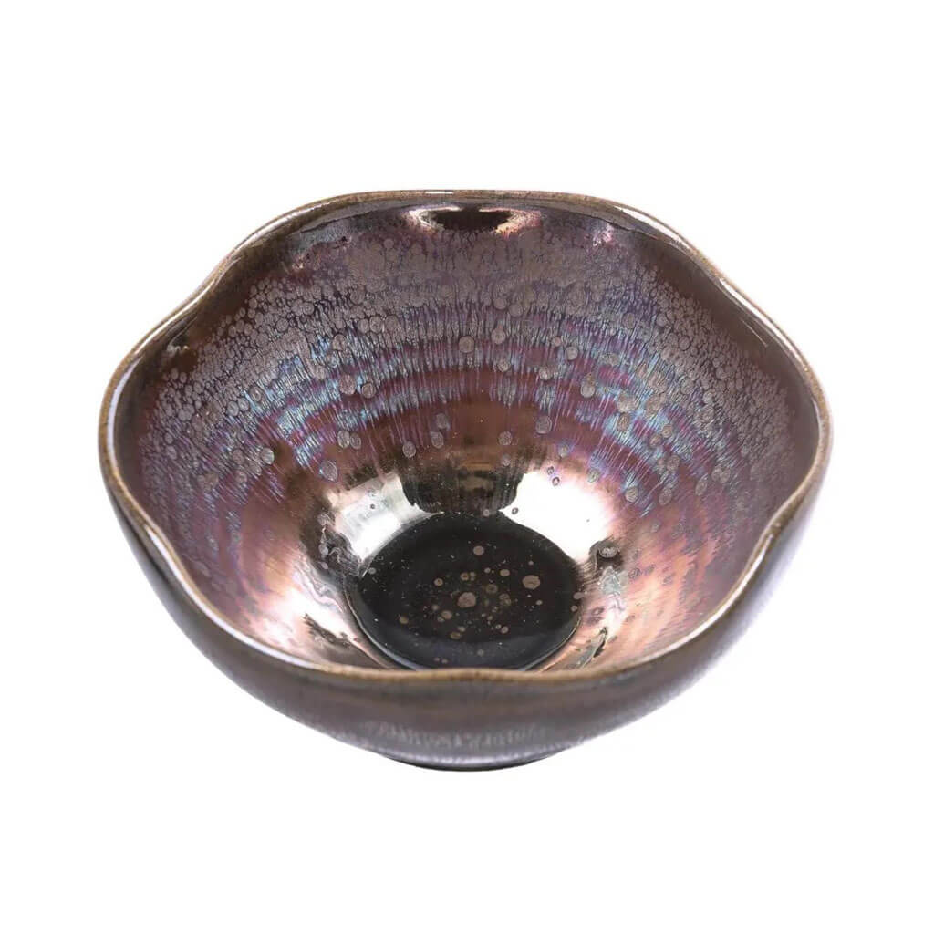Sunflower Jian Zhan Yohen Tenmoku Tea Cup - Handmade Jianzhan Chawan