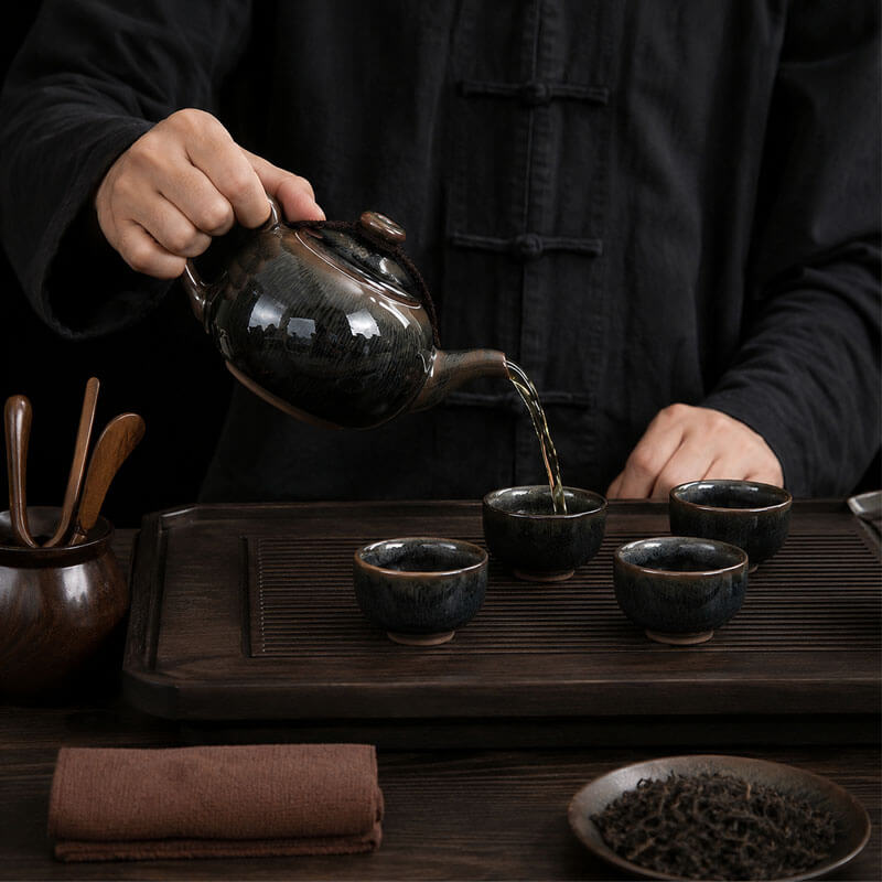 Hare's Fur Phoenix Tenmoku Teapot