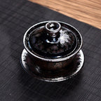 Jian Ware Yuteki Tenmoku Gaiwan With Saucer Set